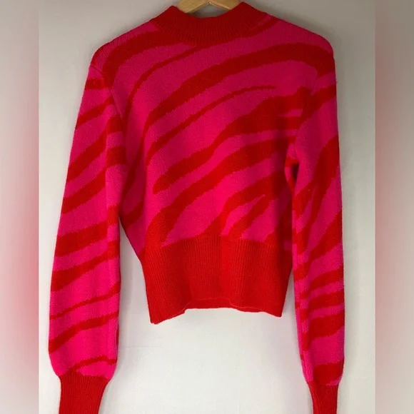 Pre-Owned, Red and Pink Zebra Print Sweater - Picture 3 of 7